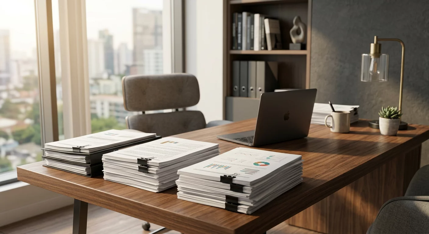 Consulting workspace highlighting retirement planning documentation